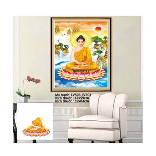 Tranh đính đá phật thích ca lv503,lv504chưa đính