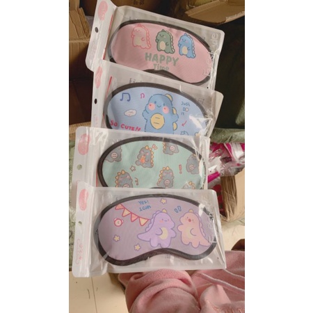 Bịt mắt, bịt che mắt ngủ có túi gel massage giảm thâm quầng mắt, hình thú cute