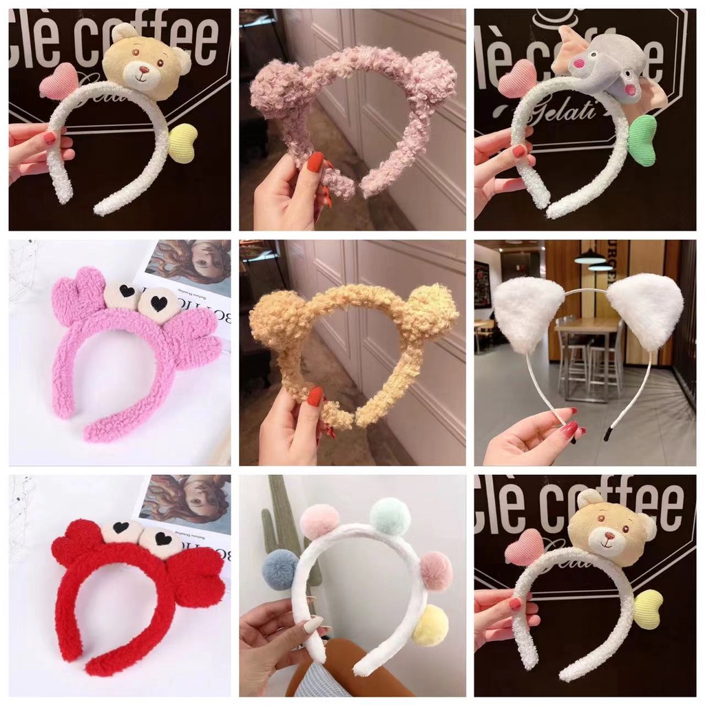 Băng Đô Rửa Mặt Phối Lông Nhiều Kiểu Dáng Dễ Thương