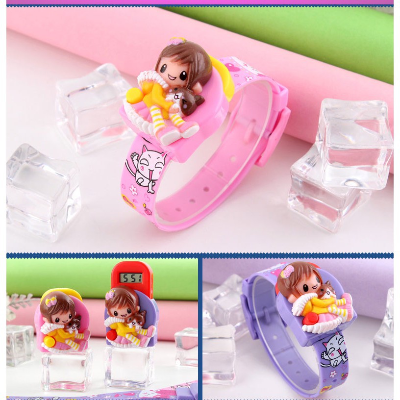 Đồng Hồ Điện Tử Hình Mèo Hoạt Hình Đáng Yêu Cho Bé Gái | BigBuy360 - bigbuy360.vn