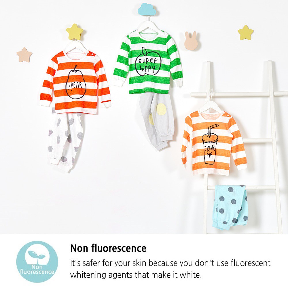 Bộ Đồ Ngủ Tay Dài 100% Cotton Dành Cho Bé Gái