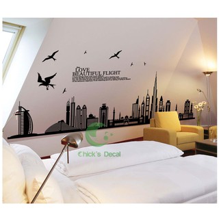 Decal dán tường  Thành phố hiện đại