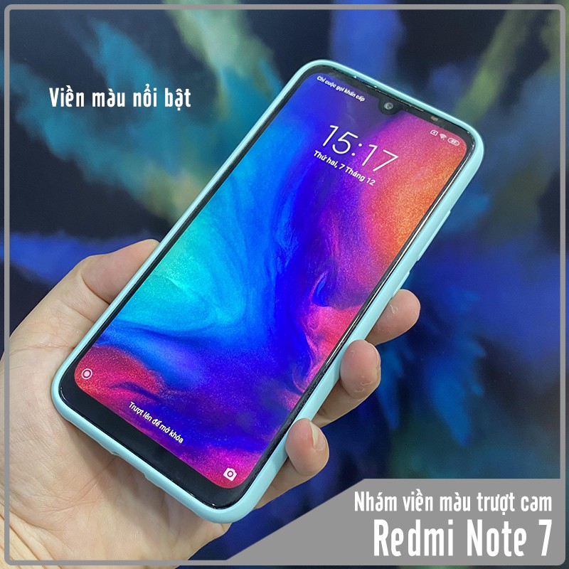 Ốp lưng Xiaomi Redmi Note 7 - Note 7 Pro nhám viền màu trượt camera