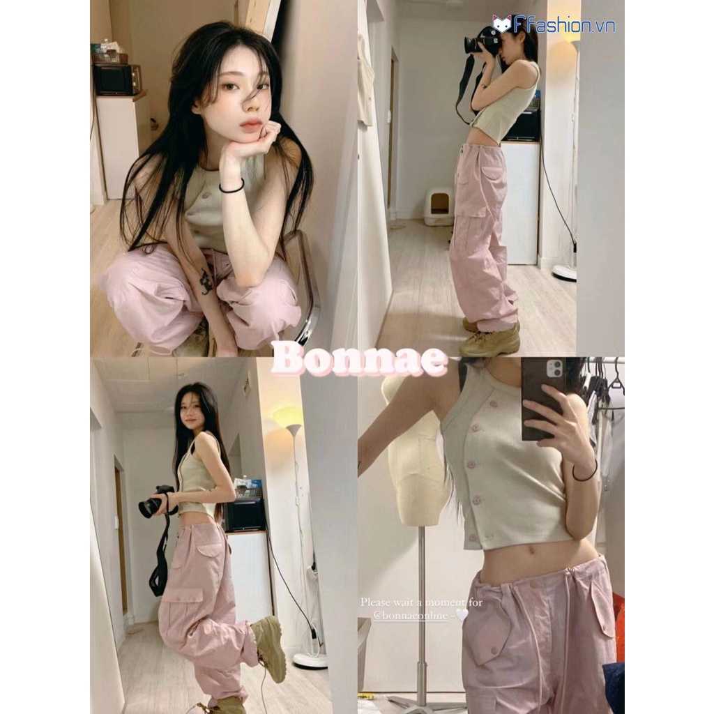 Quần Dài Thể Thao Dáng Rộng Ống Đứng Kiểu Retro Mỹ Dễ Thương Cho Nữ