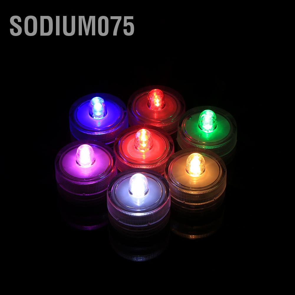 Có thể bán buôn 12 cái LED Chìm không thấm nước Đám cưới Giáng sinh Trang trí nội thất Trà điện tử Đèn ngủ tròn Sodium075 Hàng giao ngay