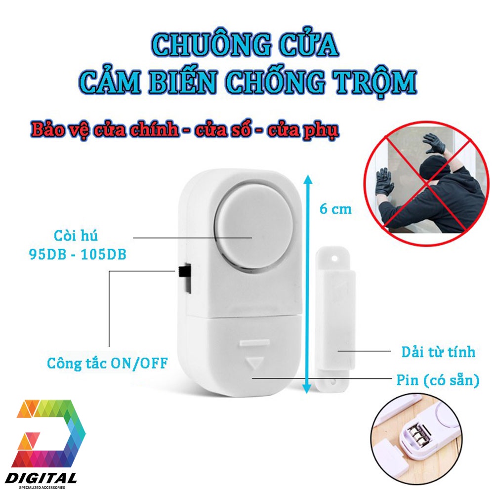 Thiết Bị Báo Động, Chuông Chống Trộm Gắn Cửa Kêu Rất To