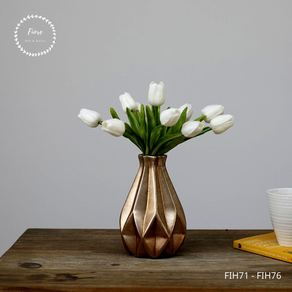 Bó 10 bông Tulip giả trang trí nhà, decor phòng khách, đạo cụ chụp ảnh, cắm lọ cực xinh