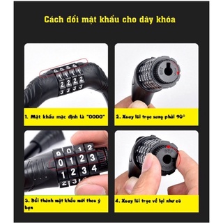 Khóa dây 4 số cao cấp cho xe đạp ( hàng chính hãng công ty )