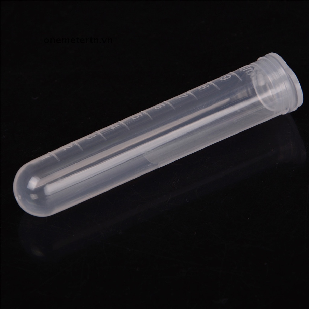 Set 20 ống nghiệm nhựa 10ml kèm nắp tiện dụng cho phòng thí nghiệm