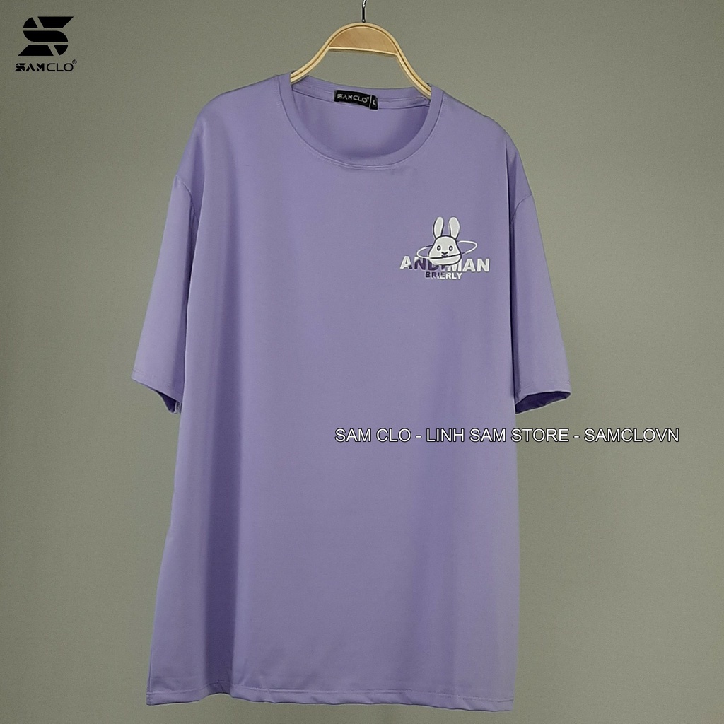 Áo thun tay lỡ nam nữ SAM CLOphông form rộng dáng Unisex - mặc cặp, nhóm, lớp in hình MẶT TRĂNG - THỎ ADINMAN