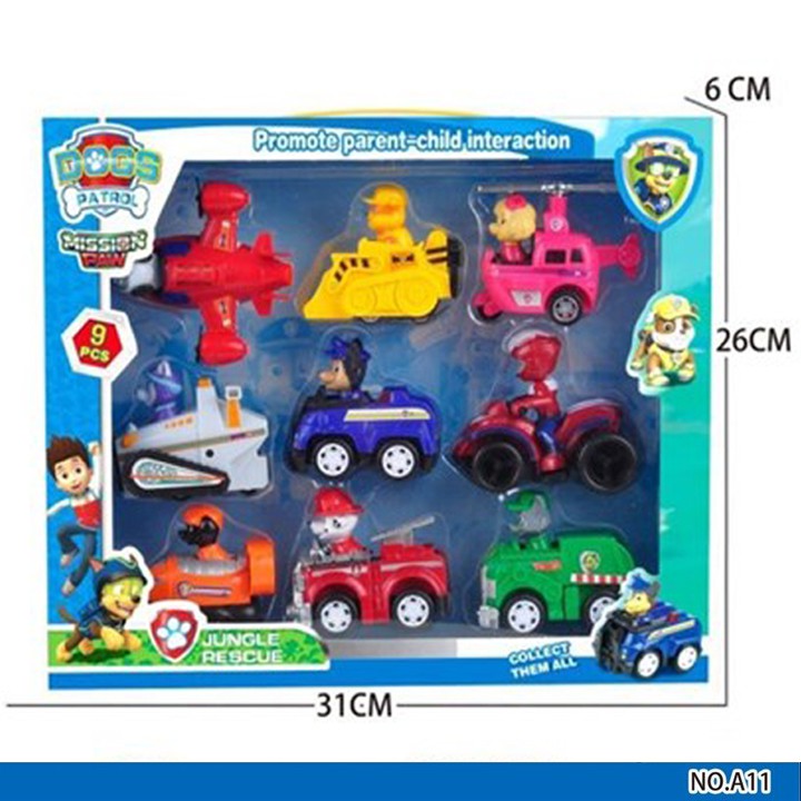 Mô Hình 9 Xe Ô Tô Chó Cứu Hộ Paw Patrol
