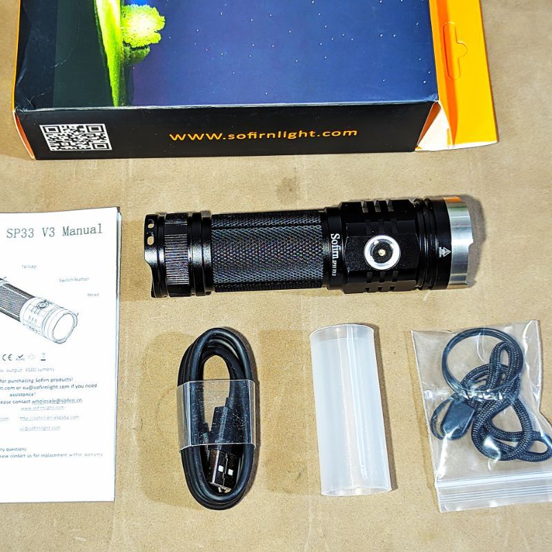 Đèn pin Sofirn SP33 V3.0 - XHP50.2 - 3500lm - pin 26650 5500mAh - Chiếu toả rộng - xa ~200m - SP33V3