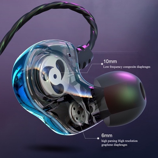 Tai Nghe Nhét Tai HiFi 6D Chống Ồn Có Dây 3.5mm