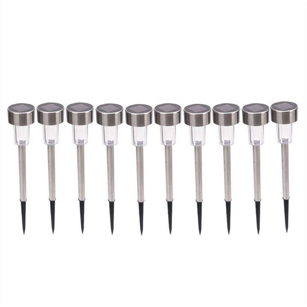 10 miếng năng lượng mặt trời LED thép không gỉ ngoài trời cảnh quan/vườn ánh sáng