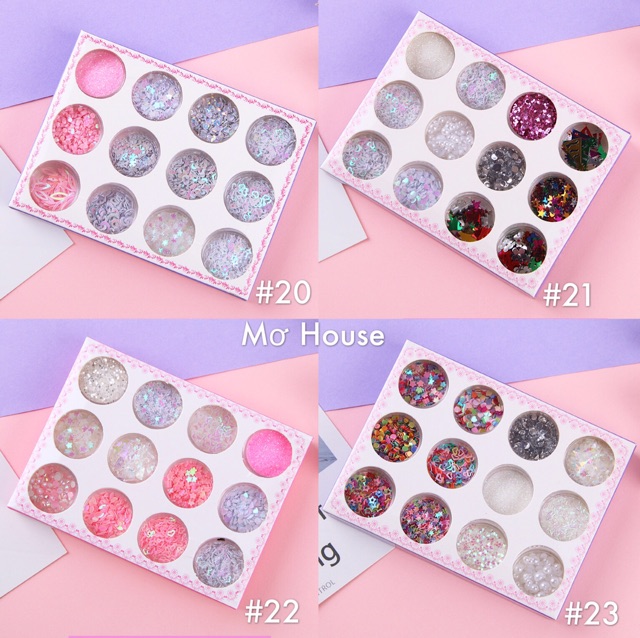 Set 12 Nhũ Mắt Kira Kira Bảng Màu Mới Phụ Kiện Make Up Cho Đôi Mắt Thêm Phần Nổi Bật, Có Thể Dán Móng Tay Mơ House