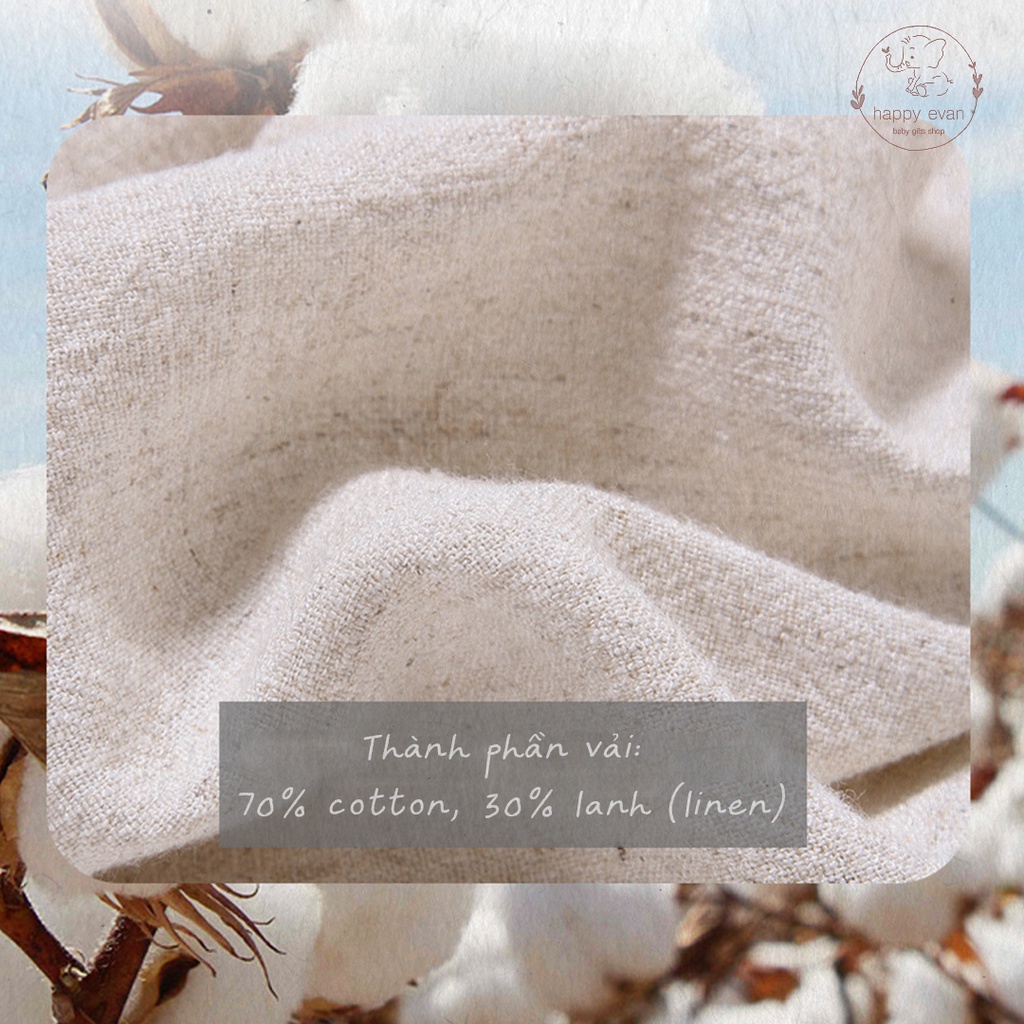 🅷.🄴🅅🄰🄽 [Form to] Bodysuit cao cấp cho bé gái, chất vải 70% cotton, 30% lanh (linen) dày rũ mềm mát thoáng khí.