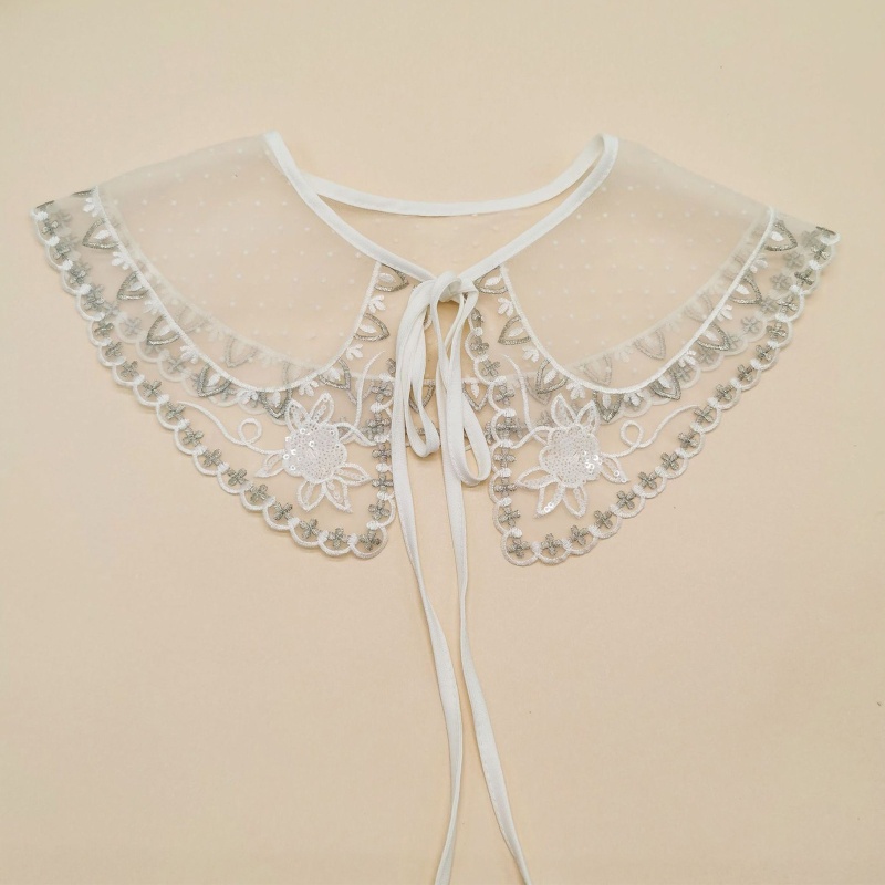 Cổ Áo Sơ Mi Giả Phối Ren Hoa Có Thể Tháo Rời Thời Trang Cho Nữ