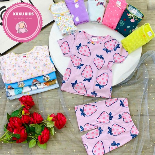 [HOT] Bộ cộc tay 🍓SALE🍓 Combo 3 bộ quần áo trẻ em mùa hè chất bozip xuất dư cho bé trai bé gái Xu Xu Kids size từ 8-20kg