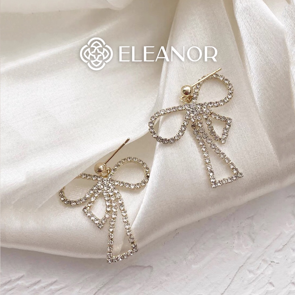 Bông tai nữ ngọc trai nhân tạo Eleanor Accessories viền cong phụ kiện trang sức Hàn Quốc