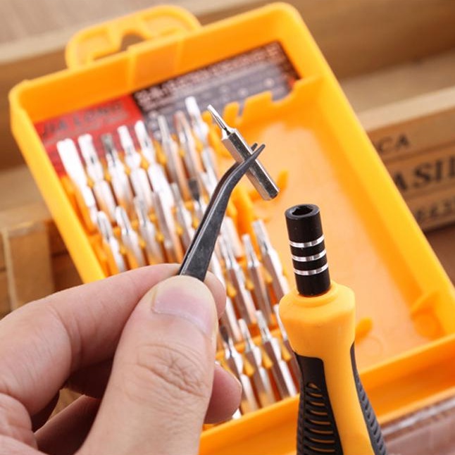 Bộ vít vuông 32 đầu kèm nhíp JL-1166/Bộ dụng cụ sữa chữa cầm tay 32 món đa năng
