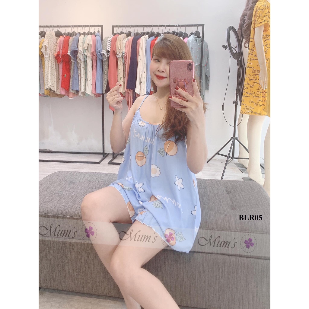 ĐỒ BỘ BẦU MUM'S SHOP FREESHIP Bộ lanh lụa 2 dây siêu dễ thương mặc hè, siêu mát nhẹ mặc cực thích