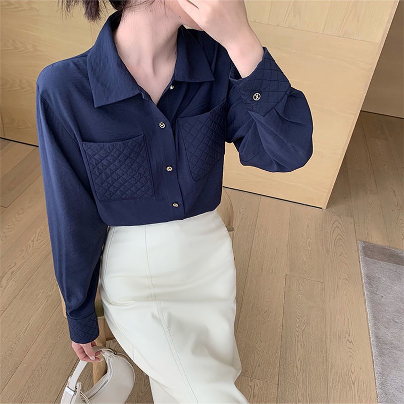 Áo sơ mi nữ công sở sang chảnh dài tay dáng rộng QUẢNG CHÂU, phong cách kiểu hàn đẹp basic phối quần tây chân váy K1 | BigBuy360 - bigbuy360.vn