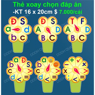 [Đồ dùng dạy học] Thẻ xoay trắc nghiệm mới