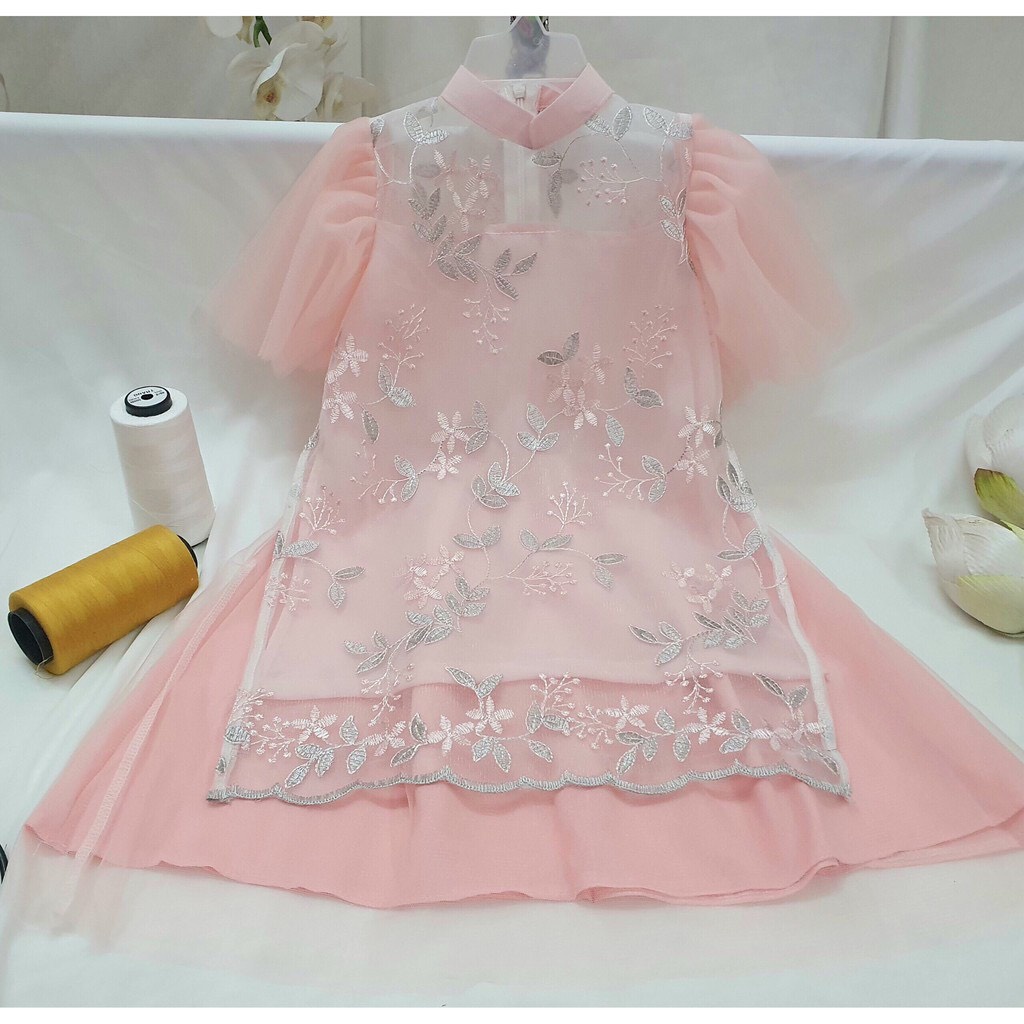 Áo dài Tết cách tân cho bé gái từ 9-35 kg