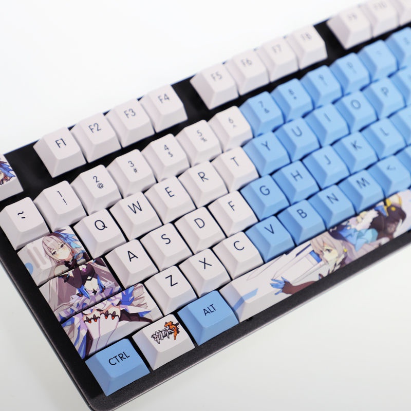 Honkai Impact 3 keycap Bronya Zaych Anime Trò chơi di động PBT Dye bàn phím cơ thăng hoa keycap 108 phím