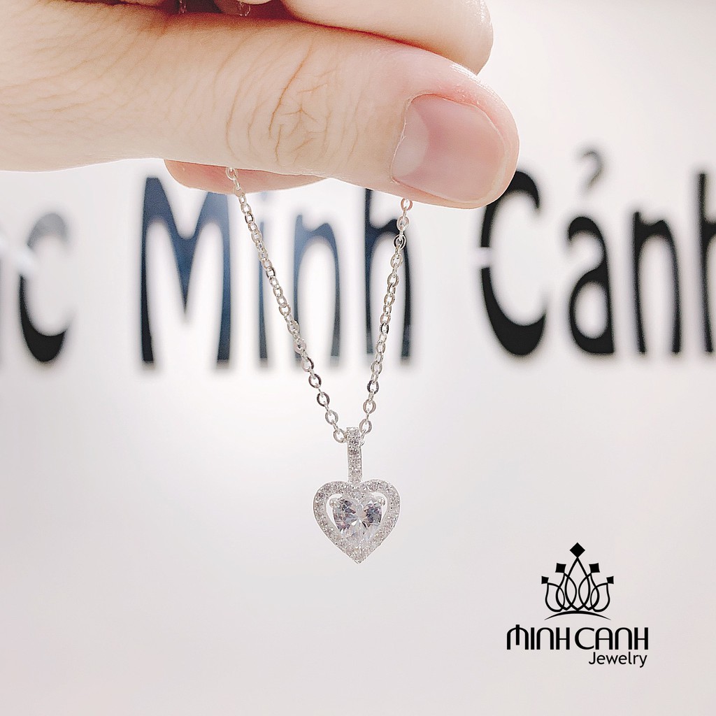 Vòng Cổ Bạc Nữ Trái Tim Đính Đá Lấp Lánh - Minh Canh Jewelry