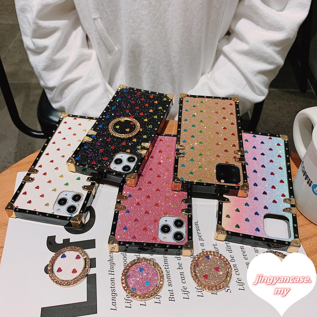 Ốp Điện Thoại Viền Vuông Kim Tuyến Hình Trái Tim Cho Iphone 6 6s 6plus 6splus 7 8 7plus 8plus X Xs Xr Xsmax 11 11pro 11pro Max | BigBuy360 - bigbuy360.vn