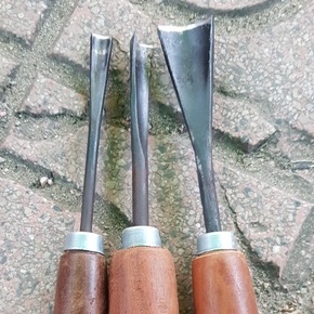 Bộ 3 cây đục gỗ chuyên làm bonsai lưỡi cong được mài sắc chất lượng cao