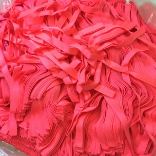 1 Mét Dây Ruy Băng Gân Hồng Neon Bản 1cm Hàng Công Ty