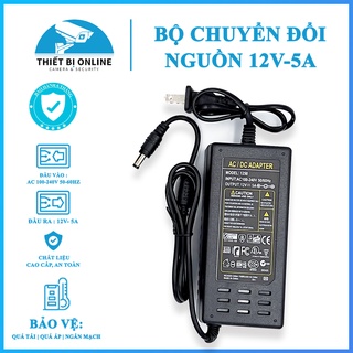 Nguồn adapter 12v5a jack dc 5x2.5mm sử dụng cho máy bơm mini - đầu ghi camera lcd led các thiết bị có đầu vào dc 12v5a