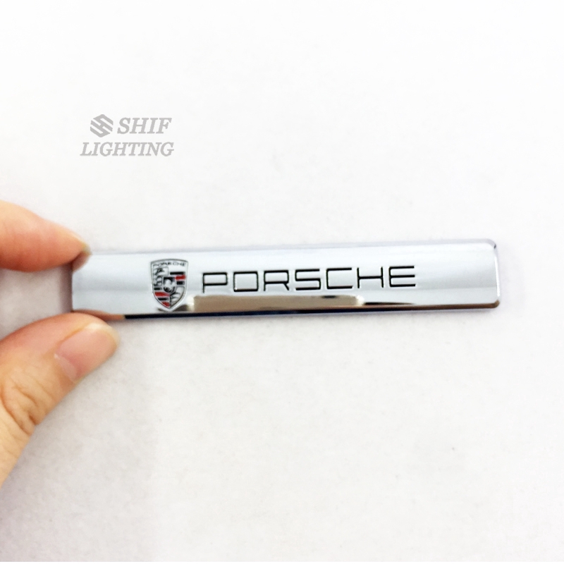 1 đề can dán trang trí bên hông/cản xe hơi bằng kim loại hình logo PORSCHE dành cho xe hơi PORSCHE