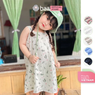 Đầm 2 dây bé gái BAA BABY trắng họa tiết xinh xắn cho bé từ 1-7 tuổi - GT-AD05C