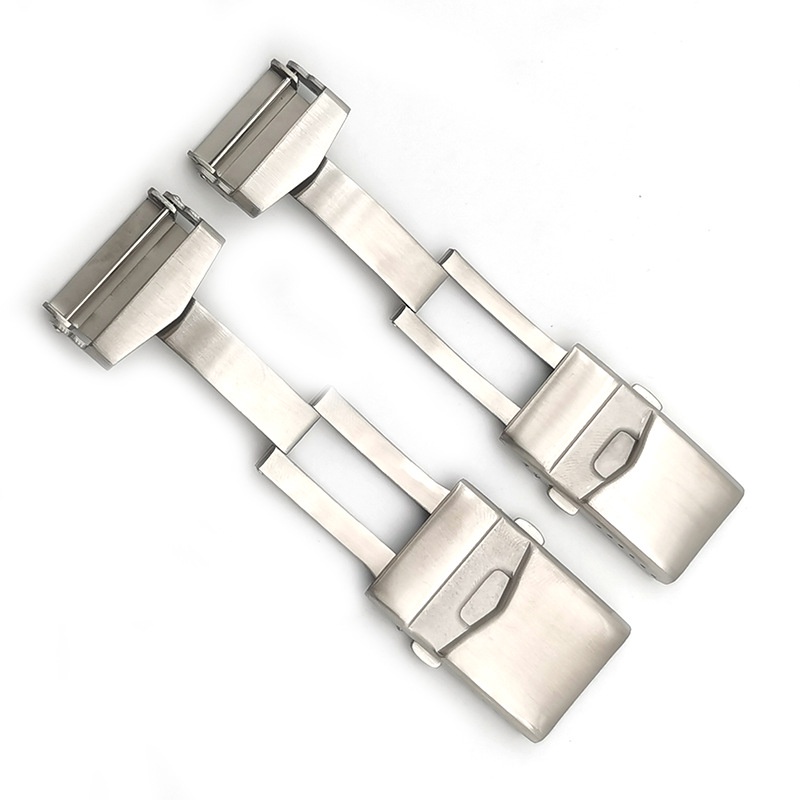 Khóa Gài Bằng Thép Không Gỉ 316L Màu Đen/Bạc 18Mm 20mm 22mm Dành Cho Đồng Hồ