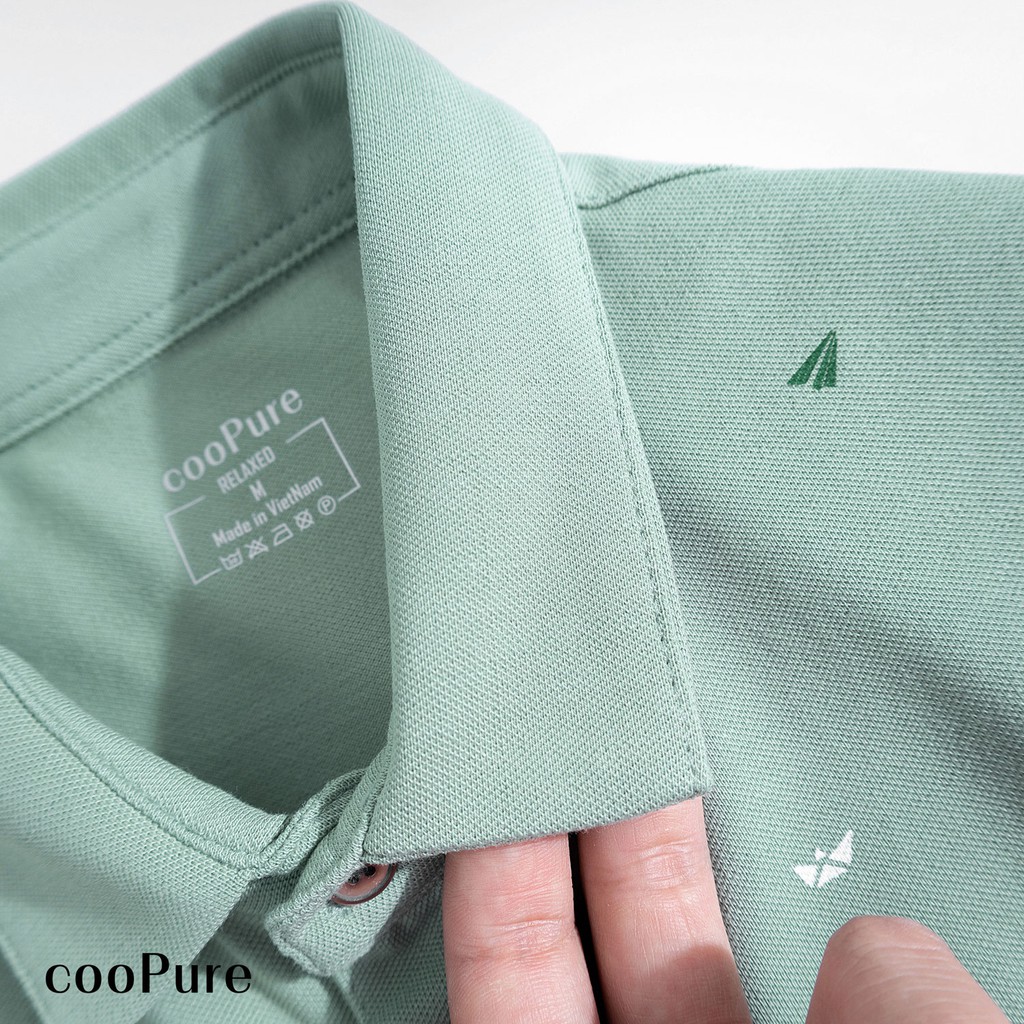 Áo thun polo nam cooPure màu cam, vải Polo stretchy fiber crossword, thiết kế trang nhã NO.1825 (5 màu)