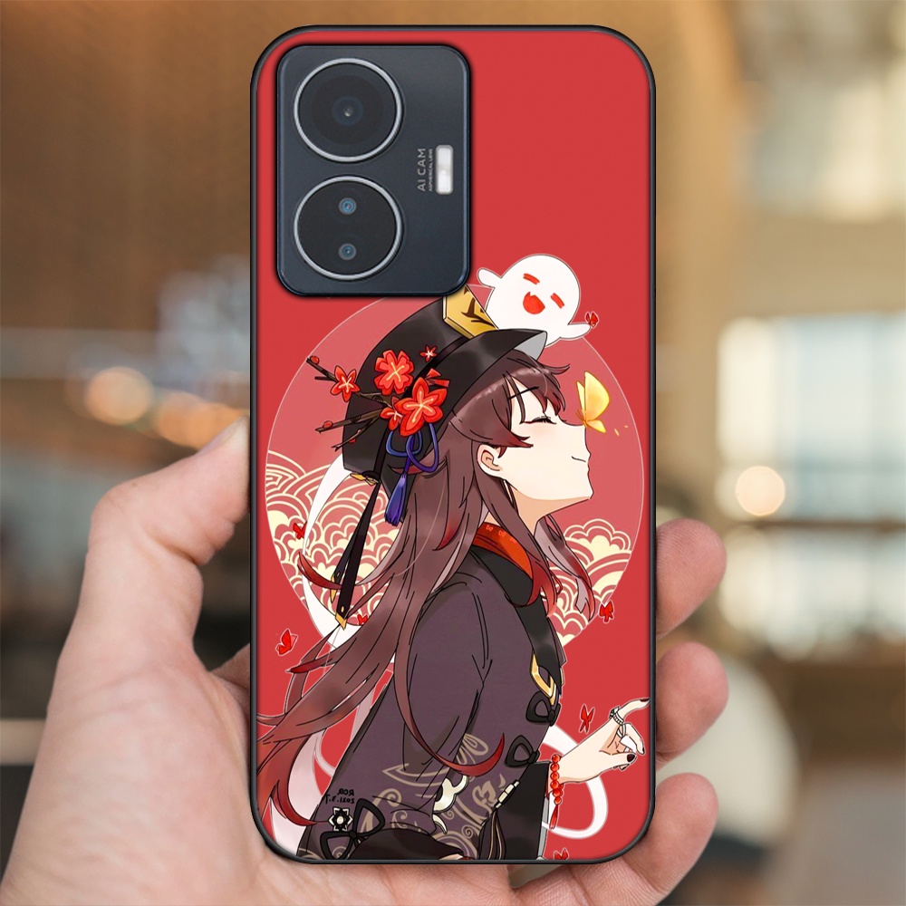 Ốp lưng Vivo Y55 2022 viền đen in hình Hutao Genshin Impact