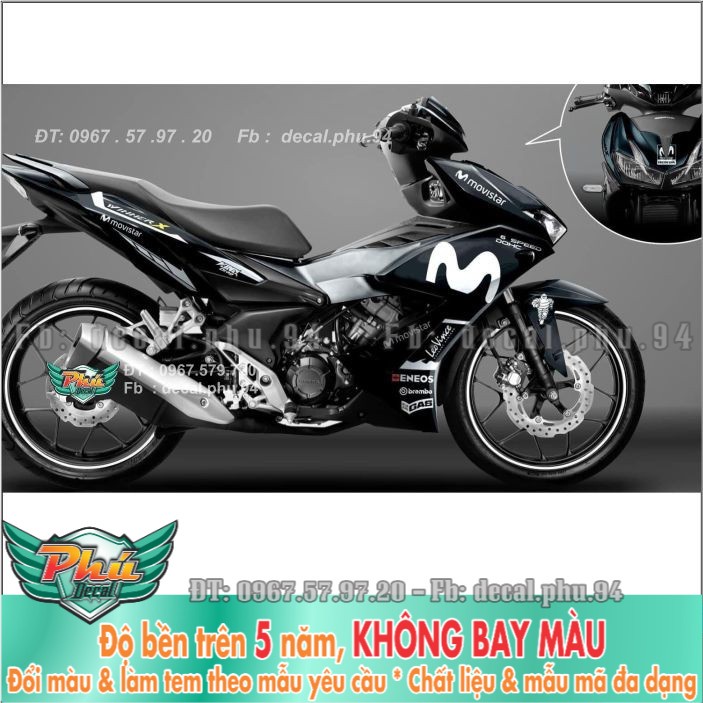 Tem rời Winner X Movistar trắng đen (H) -1