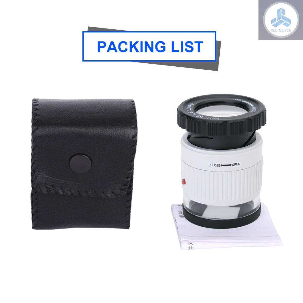 Kính Lúp Phóng Đại 30X Có Thể Điều Chỉnh Kích Thước Kèm 3 Đèn LED VN26