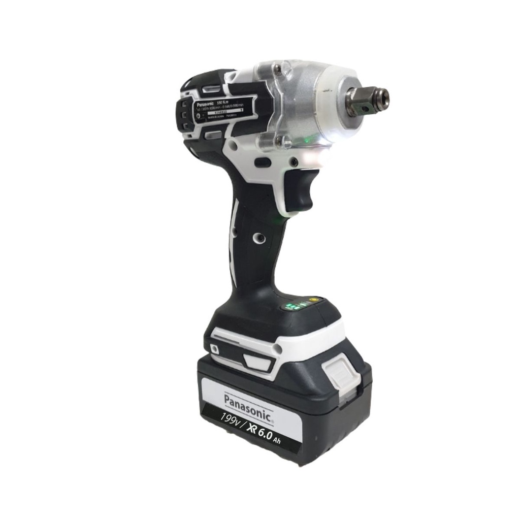 Máy siết bulong Panasonic 199V  , Máy bắn bulong không chổi than kèm 6 khẩu,1 chuyển vít và 21 phụ kiện