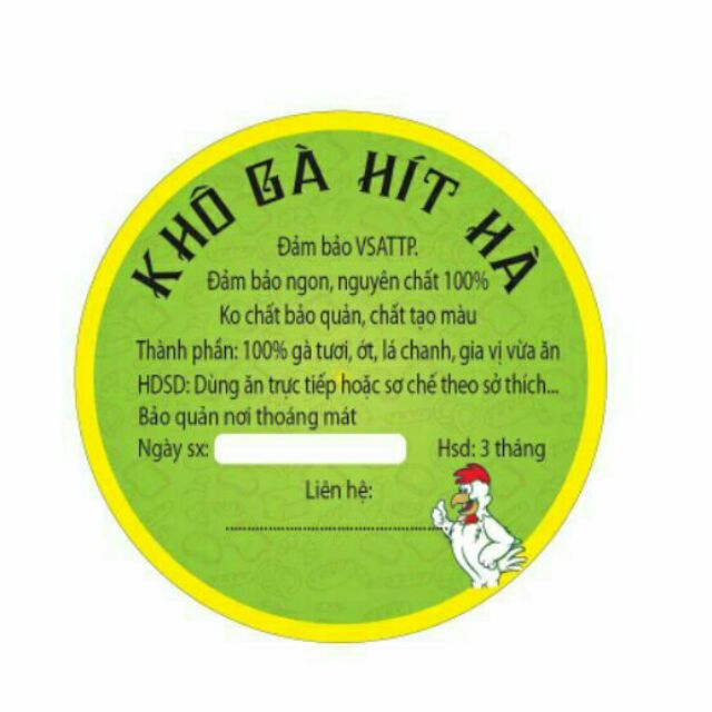 In tem decal khô gà
