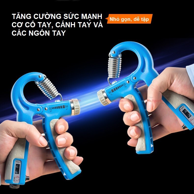 Kìm bóp tập cơ tay chữ R - có đếm số - ko đếm số, điều chỉnh lực 5-60kg BỀN ĐẸP tiện lợi dụng cụ tập gym ngón tay cổ tay