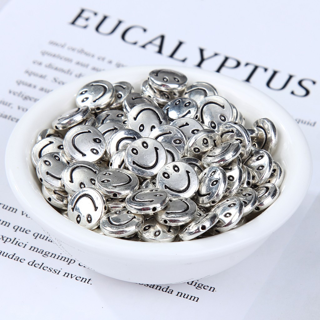 Set 10 hạt charm hình mặt cười bằng hợp kim làm trang sức thủ công | BigBuy360 - bigbuy360.vn