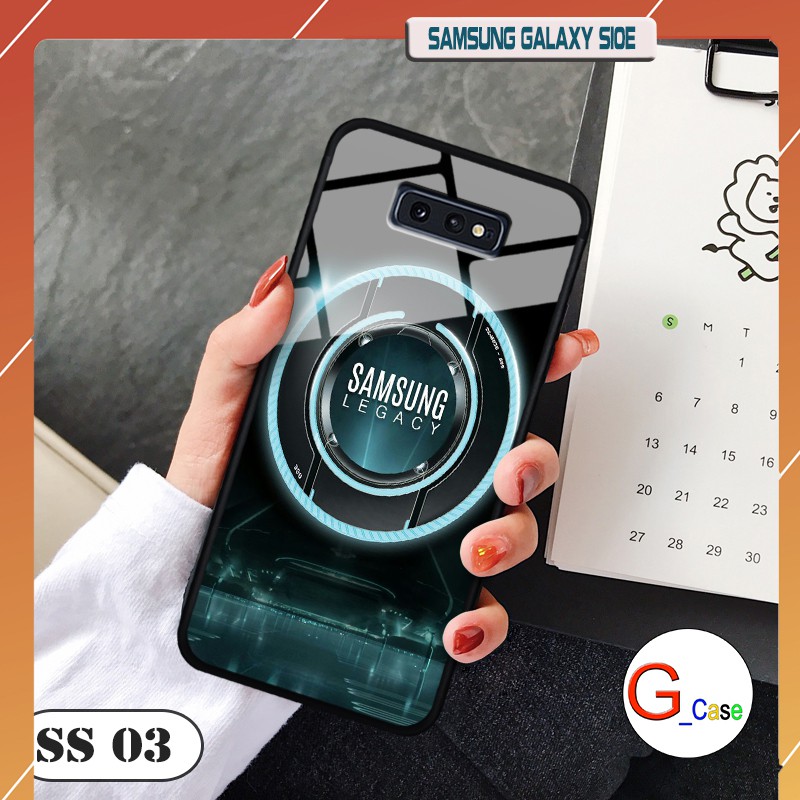 Ốp lưng Samsung S10E - lưng kính in logo hãng điện thoại