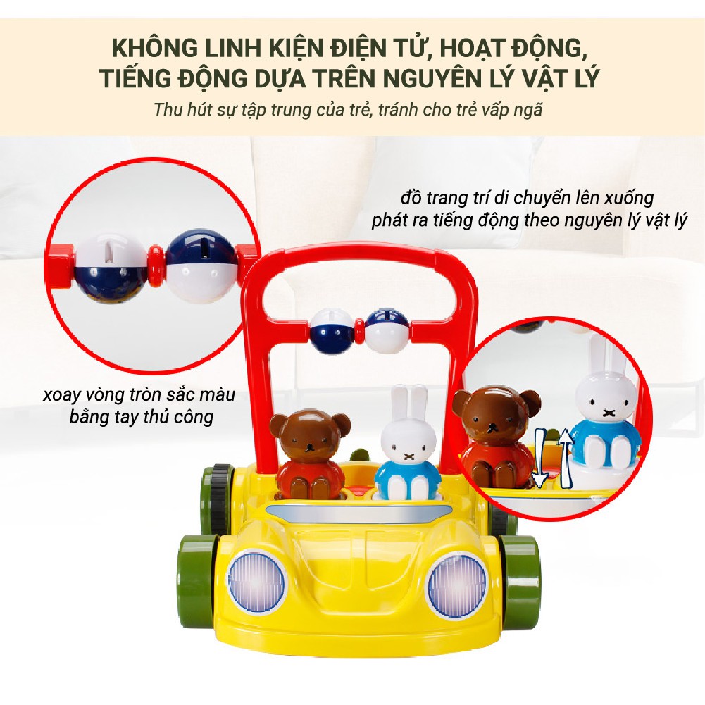 Xe tập chống trượt, hãm đà Miffy - BW01 giúp bé tập đi một cách khoa học và an toàn phát triển hệ vận động cho bé