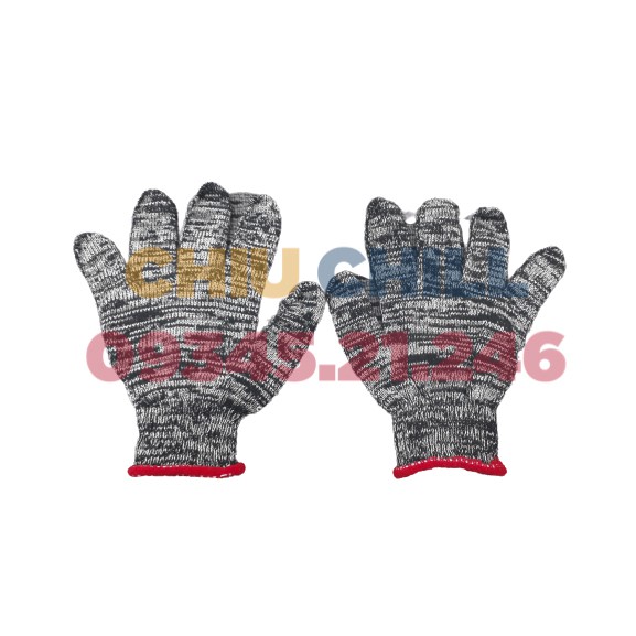 Găng tay lao động len kim 7 màu ngà 70g  - Bảo hộ an toàn