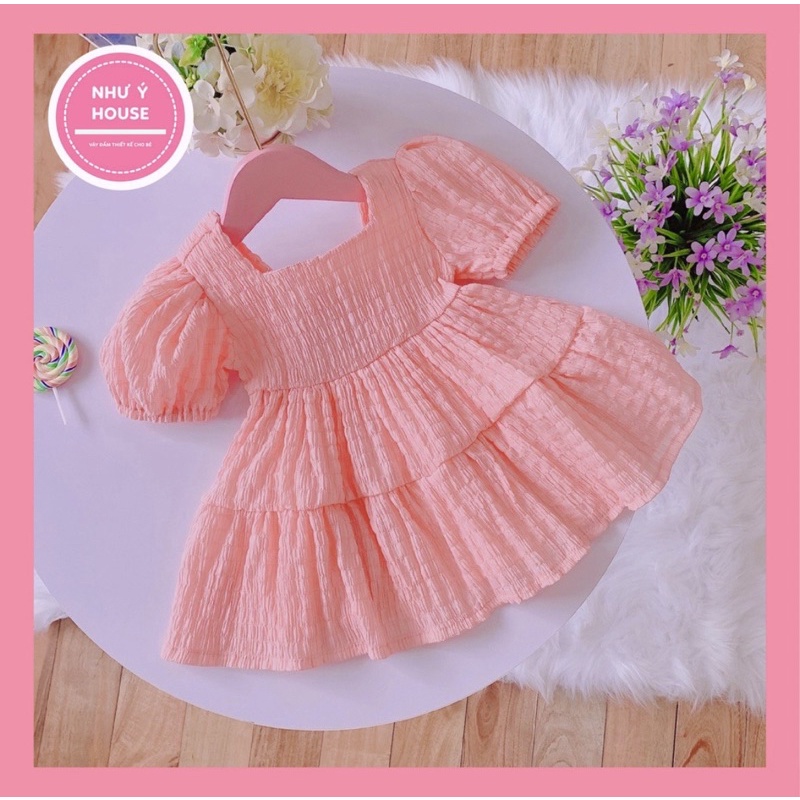 Váy Bé Gái size đại  8-40kg💕𝑭𝑹𝑬𝑬𝑺𝑯𝑰𝑷 💕 NHƯ Ý HOUSE'S- Đầm Công Chúa 1,2,3,4,5,6,7,8,9,10 tuổi- váy xốp nhăn hồng tôm