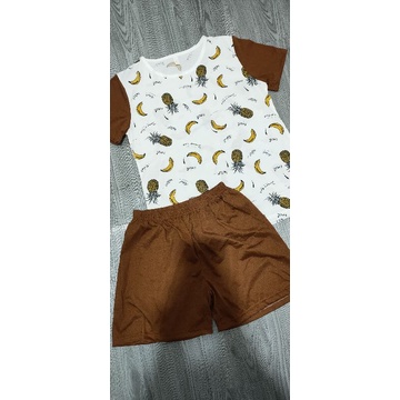 Bộ tay ngắn quần đùi thun cotton thường,cotton qc